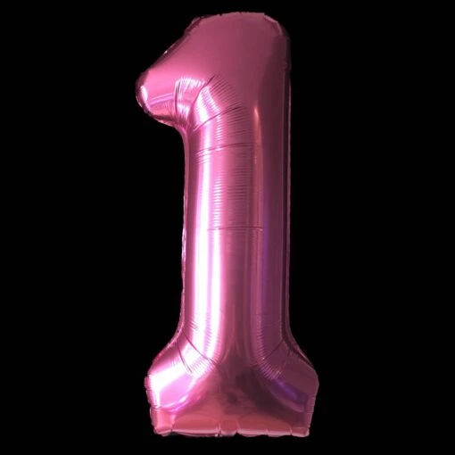 Cijfer Ballon Roze - 97cm - Cijfer één