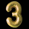 Cijfer Ballon Goud - 97cm - Cijfer Drie