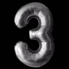 Cijfer Ballon Zilver - 97cm - Cijfer Drie