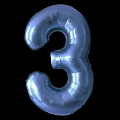 Cijfer Ballon Blauw - 97cm - Cijfer Drie