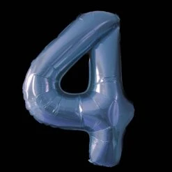 Cijfer Ballon Blauw - 97cm - Cijfer Vier