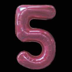 Cijfer Ballon Roze - 97cm - Cijfer Vijf