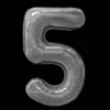 Cijfer Ballon Zilver - 97cm - Cijfer Vijf