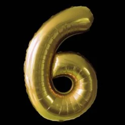 Cijfer Ballon Goud - 97cm - Cijfer Zes