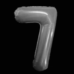 Cijfer Ballon Zilver - 97cm - Cijfer Zeven