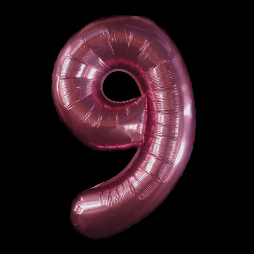 Cijfer Ballon Roze - 97cm - Cijfer Negen