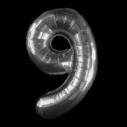 Cijfer Ballon Zilver - 97cm - Cijfer Negen