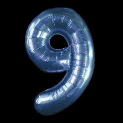 Cijfer Ballon Blauw - 97cm - Cijfer Negen