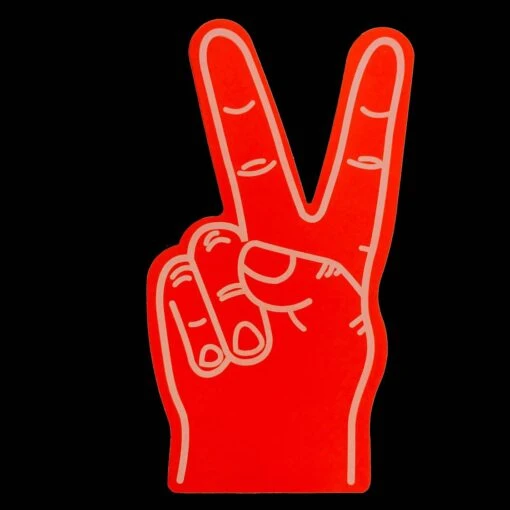 Foam Hand - Peace - Rood - Afbeelding 2