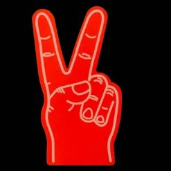 Foam Hand - Peace - Rood
