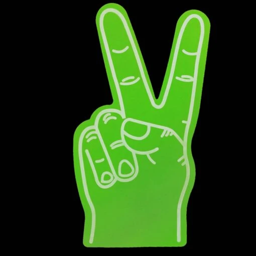 Foam Hand - Peace - Groen - Afbeelding 2