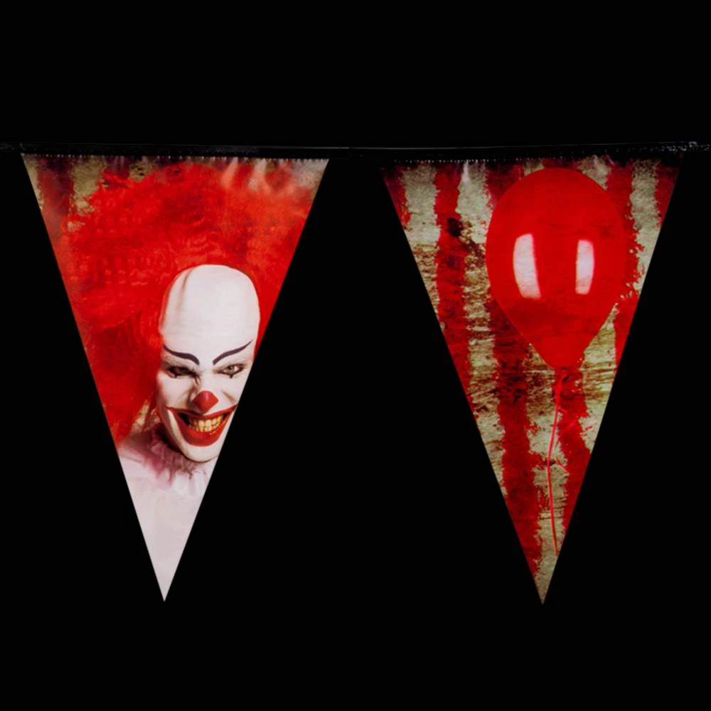 Vlaggenlijn Horror Clown - 6m 3 Vlaggenlijn Horror Clown - 6m - Afbeelding 3