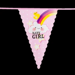 Vlaggenlijn 'Baby Girl' - 6m