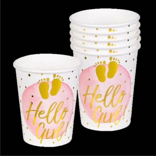Boland Papieren Bekertjes 'Hello Girl!' - 10 Stuks - 25cl - Afbeelding 3