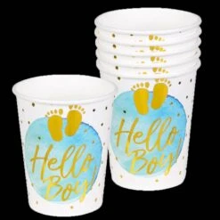 Boland Papieren Bekertjes 'Hello Boy!' - 10 Stuks - 25cl -Boland Winkel 2167 img 1 bekertjes hello boy