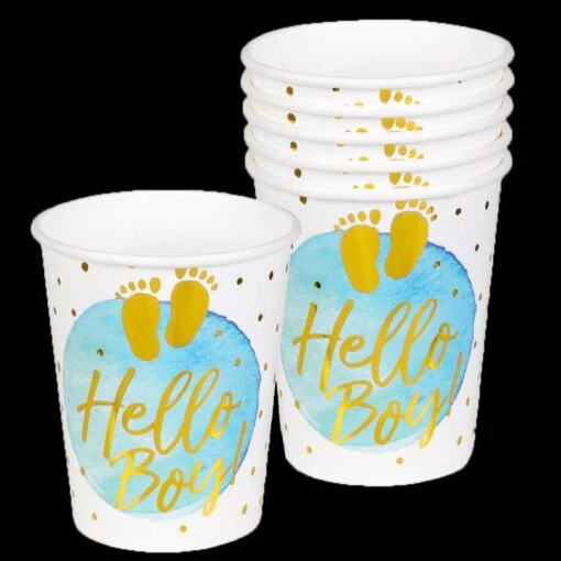 Boland Papieren Bekertjes 'Hello Boy!' - 10 Stuks - 25cl - Afbeelding 3
