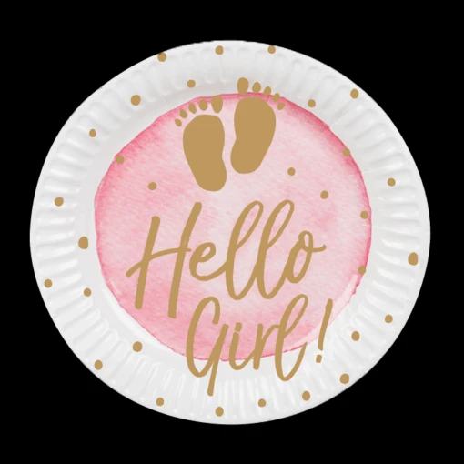 Boland Papieren Bordjes 'Hello Girl' - 10 Stuks - 23cm