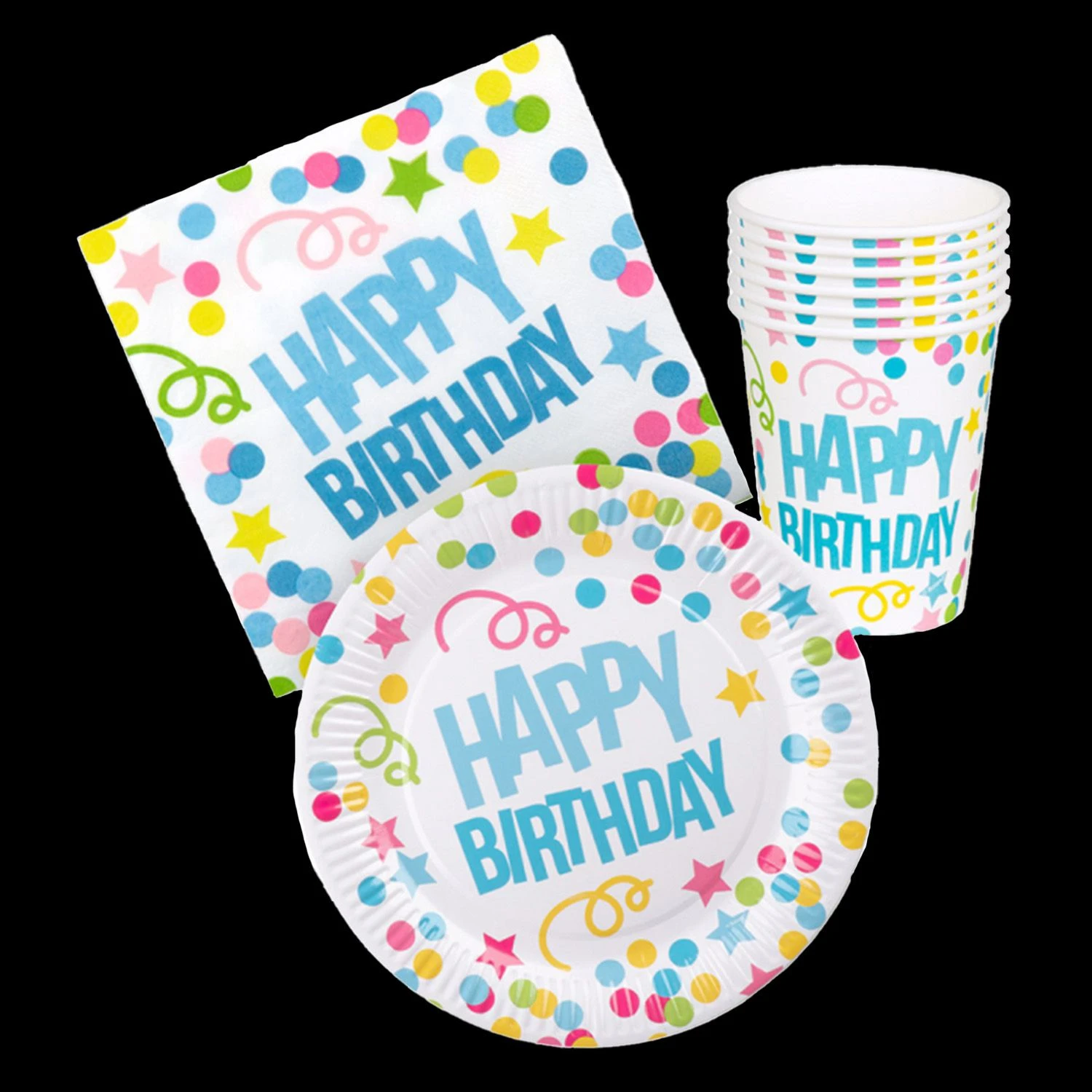 Boland Tafelset Kleurrijk - Happy Birthday 4 Boland Tafelset Kleurrijk - Happy Birthday - Afbeelding 4