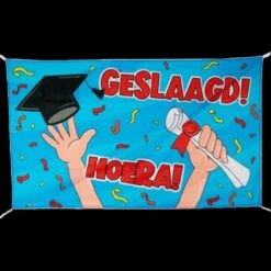 Gevelvlag Cartoon - Geslaagd Hoera