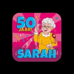 Huldeschild Sarah Cartoon - 50 Jaar