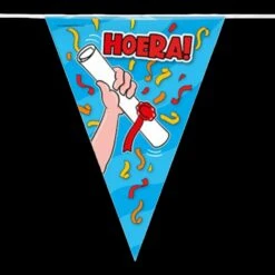 Vlaggenlijn Cartoon - Hoera Geslaagd