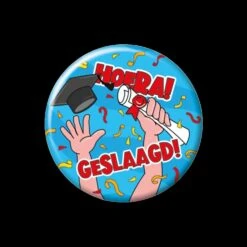 Button Cartoon - Hoera Geslaagd