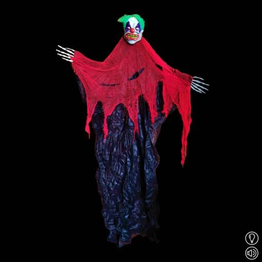 Halloween Hangdecoratie Clown Met LED - 213cm