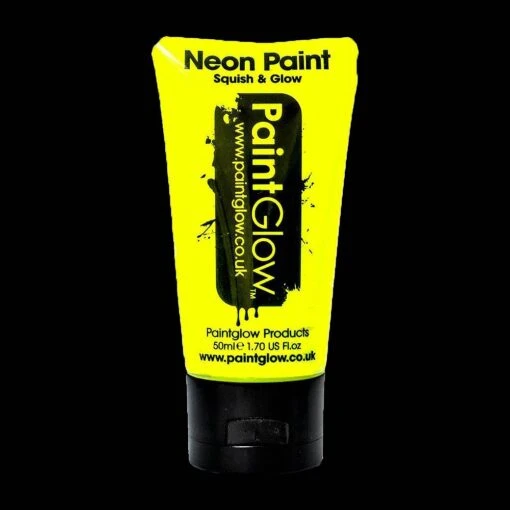 Blacklight Face&body Verf 50ml - Neon Geel - Afbeelding 4