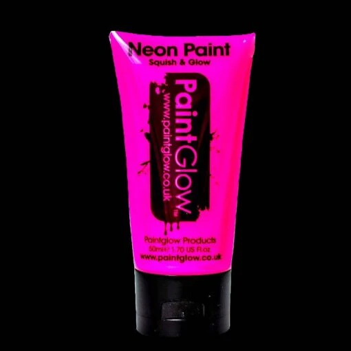 Blacklight Face&body Verf 50ml - Neon Roze - Afbeelding 4