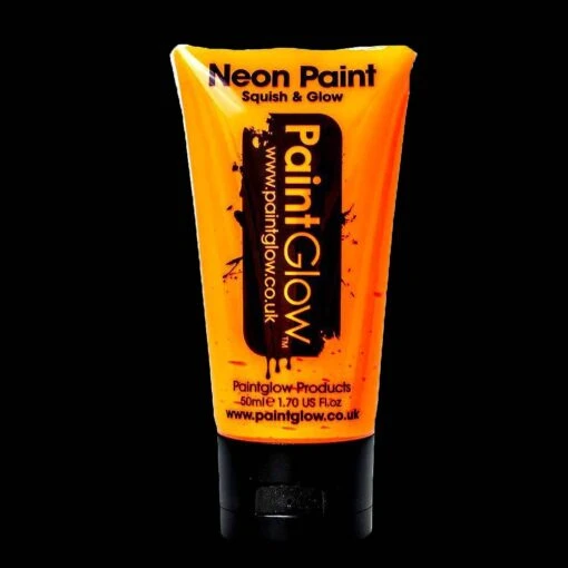 Blacklight Face&body Verf 50ml - Neon Oranje - Afbeelding 5
