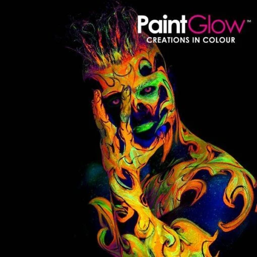 Blacklight Face&body Verf 50ml - Neon Oranje - Afbeelding 2