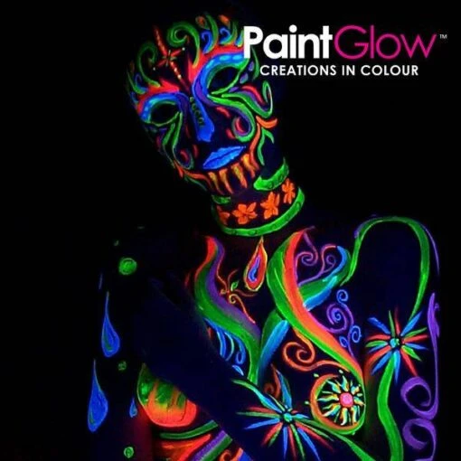 Blacklight Face&body Verf 50ml - Neon Oranje - Afbeelding 4