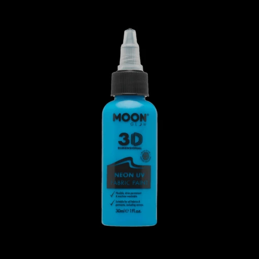UV Lichtgevende Textiel Verf 30ml - Neon Blauw - Afbeelding 3