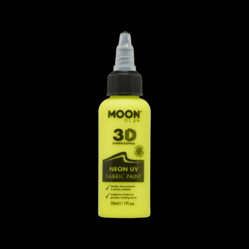 UV Lichtgevende Textiel Verf 30ml - Neon Geel - Afbeelding 3