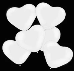 Hartjes Ballonnen - Wit - 25cm