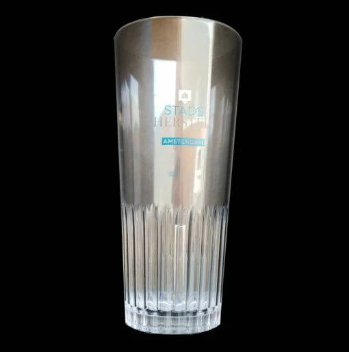 Kunststof Bierglazen Ribbel - 25cl - Transparant